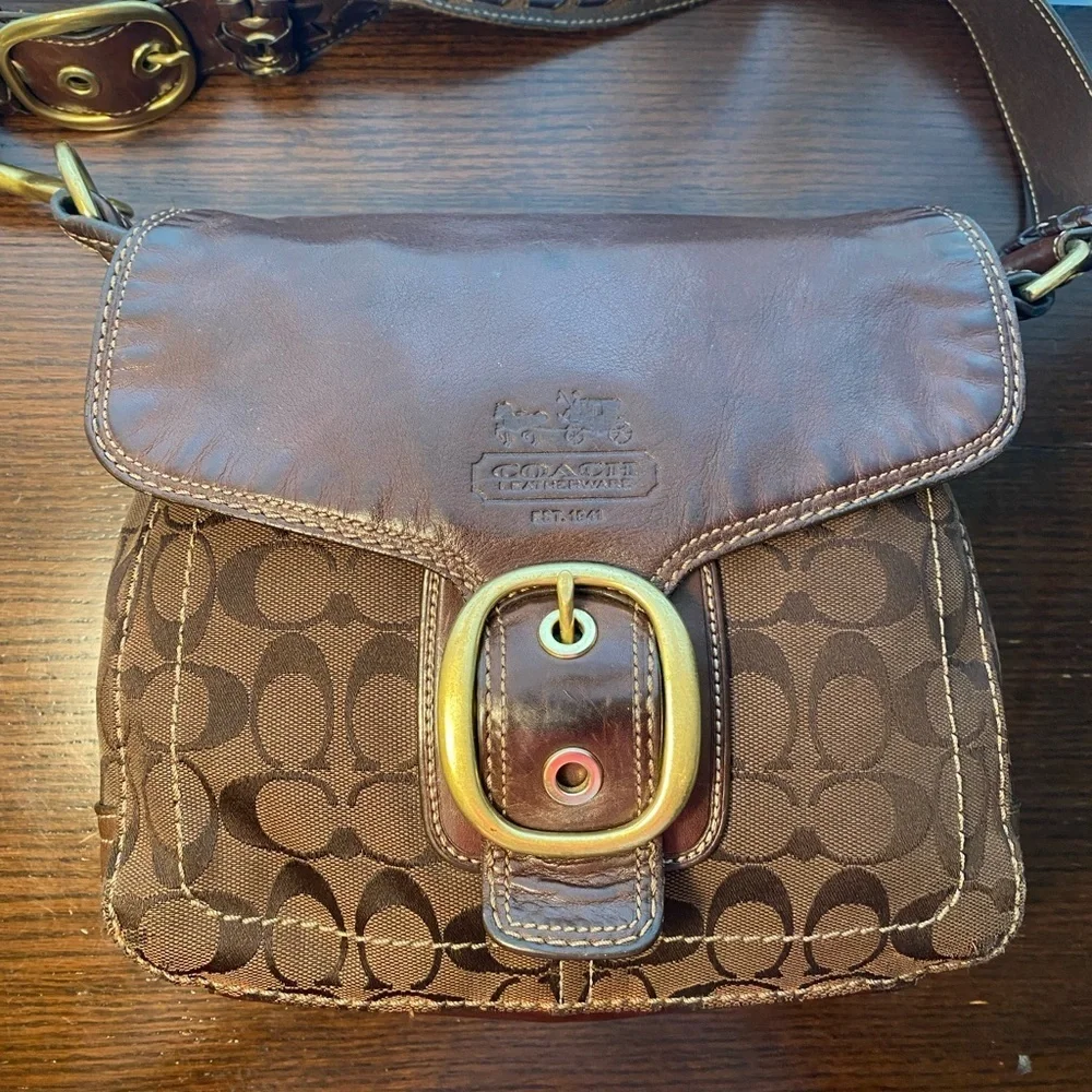 Coach Bleeker Signature Canvas and Leather Shoulder Bag, 11434